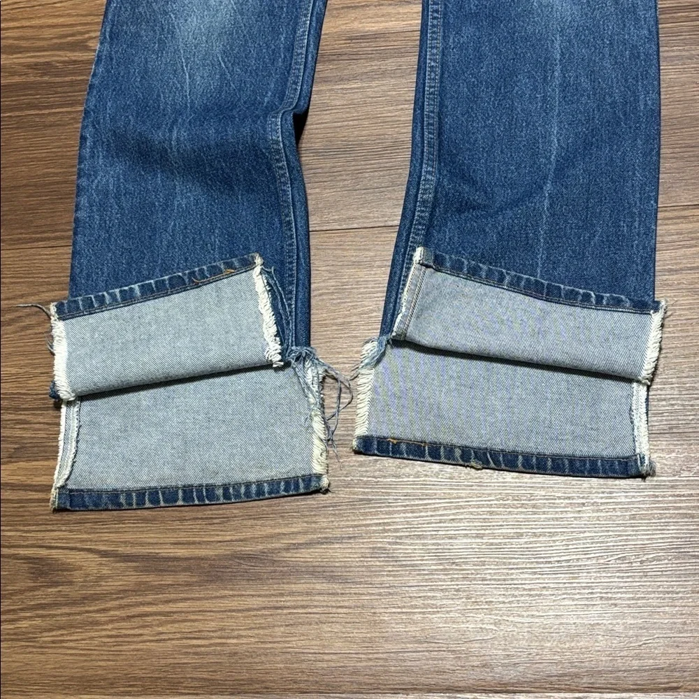VTG Levi’s 517 Bootcut Jeans Made in USA 33x34 Red Tab Distressed Hem